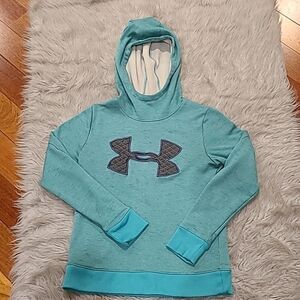Under‎ Armour cold gear womens teal and gray hooded sweatshirt size xs